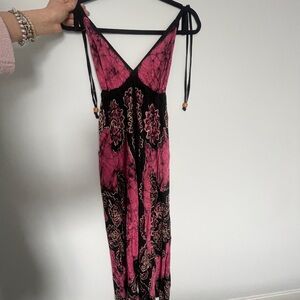 Pink and Black Maxi Dress
